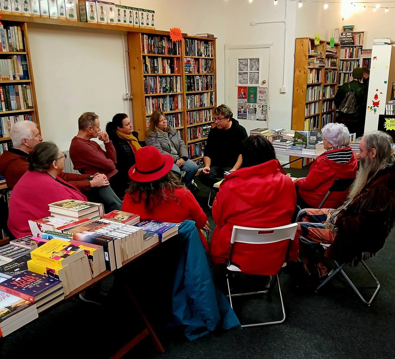 A book group in full flow