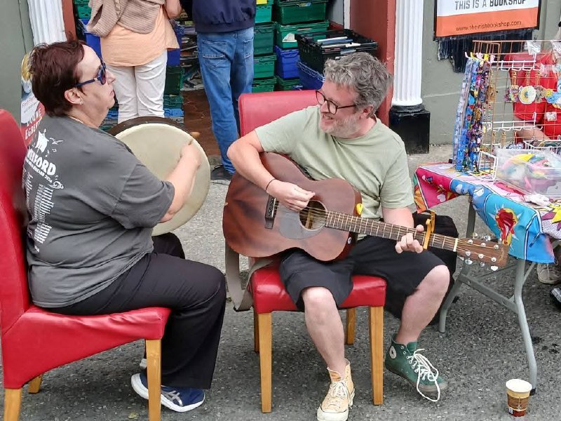 Playing outside during the street festival
