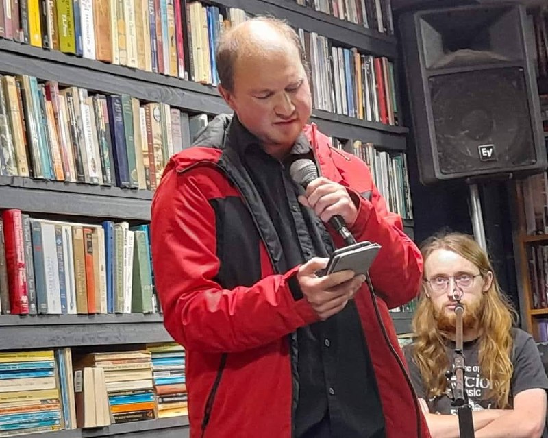 Reading at the open mic